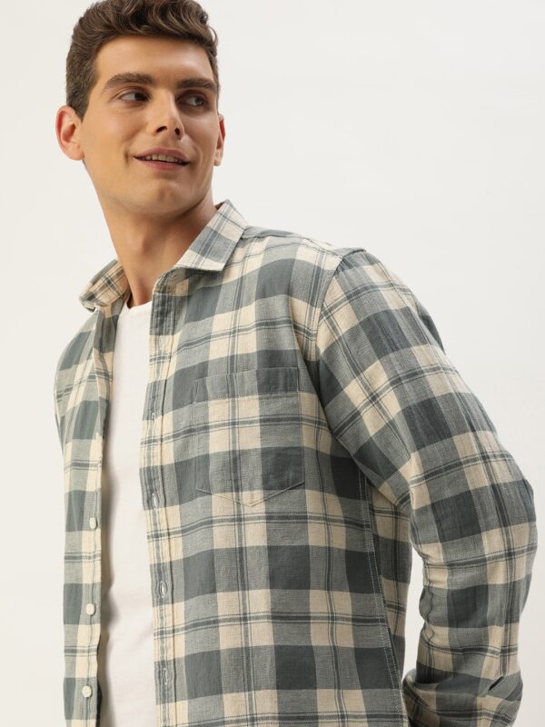 Nautica Pure Cotton Classic Fit Checked Casual Shirt